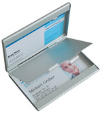 sigel Etui pour cartes de visite "Twin", aluminium, argent