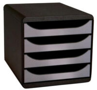 EXACOMPTA Module de classement BIG-BOX, 4 tiroirs, argent