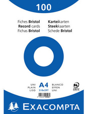 EXACOMPTA Fiches bristol, A4, quadrillé, rose