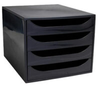 EXACOMPTA Module de classement ECOBOX, 4 tiroirs, noir