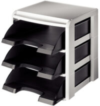 LEITZ Set corbeilles à courrier, A4, corbeilles noire