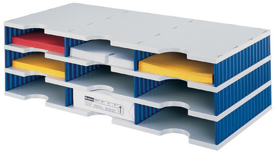 styro Module de base styrodoc trio 9 compartiments bleu/gris