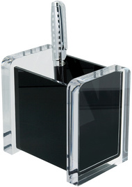 WEDO Pot à crayons "acrylique exclusif", transparent/noir