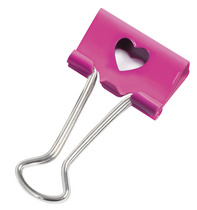RAPESCO Pince double clip, (L)32 mm, coeur, rose