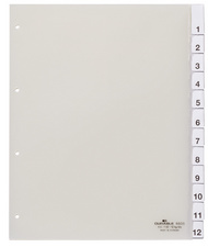 DURABLE Intercalaires plastique, A4, 12 touches, transparent