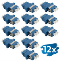 LogiLink Set de coupleurs fibre optique, 2x LC-Duplex, bleu