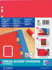 Oxford Intercalaires en carton, uni, A4 Max, 12 touches