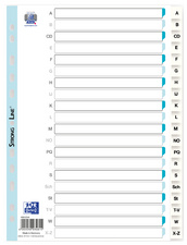 ELBA Intercalaires en plastique, A-Z, A4, 20 touches, blanc