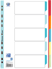 Oxford Intercalaires en carton, uni, format A4, couleur, 10