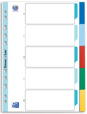 Oxford Intercalaires en plastique, uni, onglets colorés
