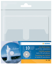 HERMA pochette autocollante pour 1 CD/DVD, en PP,