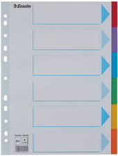 Esselte Intercalaires en carton, unis, A4, 10 touches