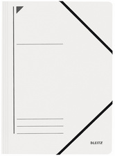 LEITZ Chemise à élastique, format A4, carton, blanc