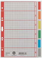 LEITZ Intercalaires en carton extra solide, en blanc, A5, 6