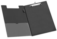 Wonday Porte-bloc à pince, A4, revêtement PVC, noir