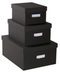 EXACOMPTA Lot de 3 boîtes gigogne Office by Me, noir