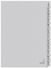 kangaro Intercalaire carton ECO, mois, A4, 12 pièces