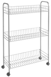 metaltex Desserte multi-usage Slim DELUXE, 3 niveaux, argent