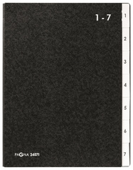 PAGNA trieur, format A4, 7 compartiments, 1 - 7, noir
