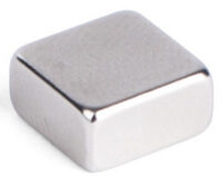 pavo Aimant au néodyme, carré, 10 x 10 x 5 mm, argent