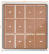 nobo Vitrine d'affichage Premium Plus, fond en liège, 12x A4