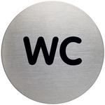 DURABLE Pictogramme "WC", diamètre: 83 mm, argent