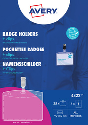 AVERY Porte-badge à pince, 90 x 60 mm