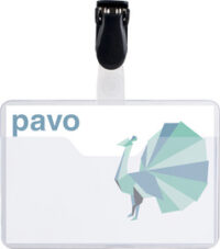pavo Porte-badge, avec clip, 60 x 90 mm, transparent