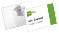 DURABLE Porte-badge avec clip & épingle, 40 x 75 mm
