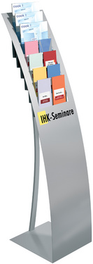 kerkmann Présentoir à prospectus sur pied Varia, gris