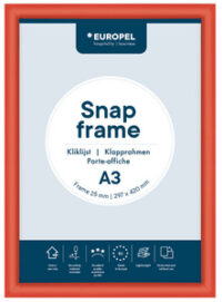 EUROPEL Cadre porte-affiche premium, A3, 25 mm, rouge