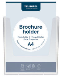 EUROPEL Porte-brochures mural, A4 portrait, transparent