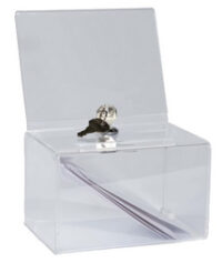 EXACOMPTA Urne, en acrylique, fermable à clé, transparent