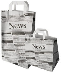 PAPSTAR Sac en papier "Newsprint", 260 x 170 x 250 mm