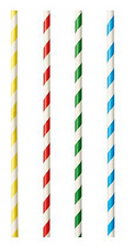 PAPSTAR Paille en papier "Stripes", 210 mm, assorti