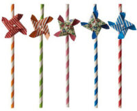 PAPSTAR Paille en papier "Moulin à vent", 200 mm, coloré