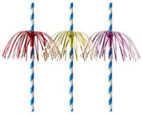 PAPSTAR Paille en papier "Feu d'artifice", 200mm, bleu/blanc