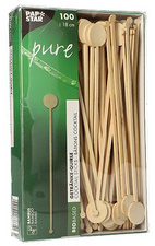 PAPSTAR Bâtons cocktail "pure", en bambou, longueur : 180 mm