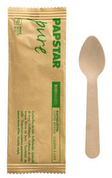 PAPSTAR Cuillère à café en bois "pure", longueur: 110 mm