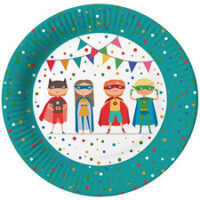 PAPSTAR Assiette en carton "Super héros", rond, 230 mm