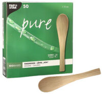 PAPSTAR Cuillère à finger food "pure", 130 mm, naturel