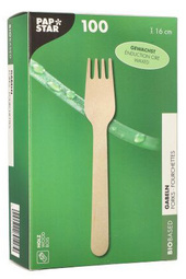PAPSTAR Fourchette en bois "pure", cirée, longueur: 160 mm