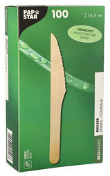 PAPSTAR Couteau en bois "pure", ciré, longueur: 165 mm