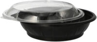 STARPAK Bol à salade avec couvercle, PET, 1.000 ml, noir