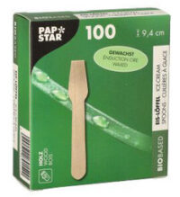 PAPSTAR Cuiller à glace en bois "pure", cirée