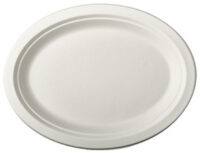 PAPSTAR Assiette en canne à sucre "pure", ovale, 260x220 mm