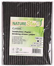 NATURE Star Paille en papier CLASSIC, 197 mm, noir