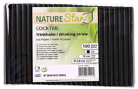 NATURE Star Paille en papier "Cocktail", 130 mm, noir