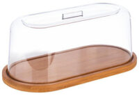 APS Plateau en bambou avec cloche, ovale, (L)280 x (P)140 mm