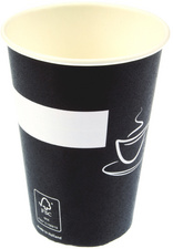 kangaro Gobelet en carton Eco, 0,18 L, noir/blanc